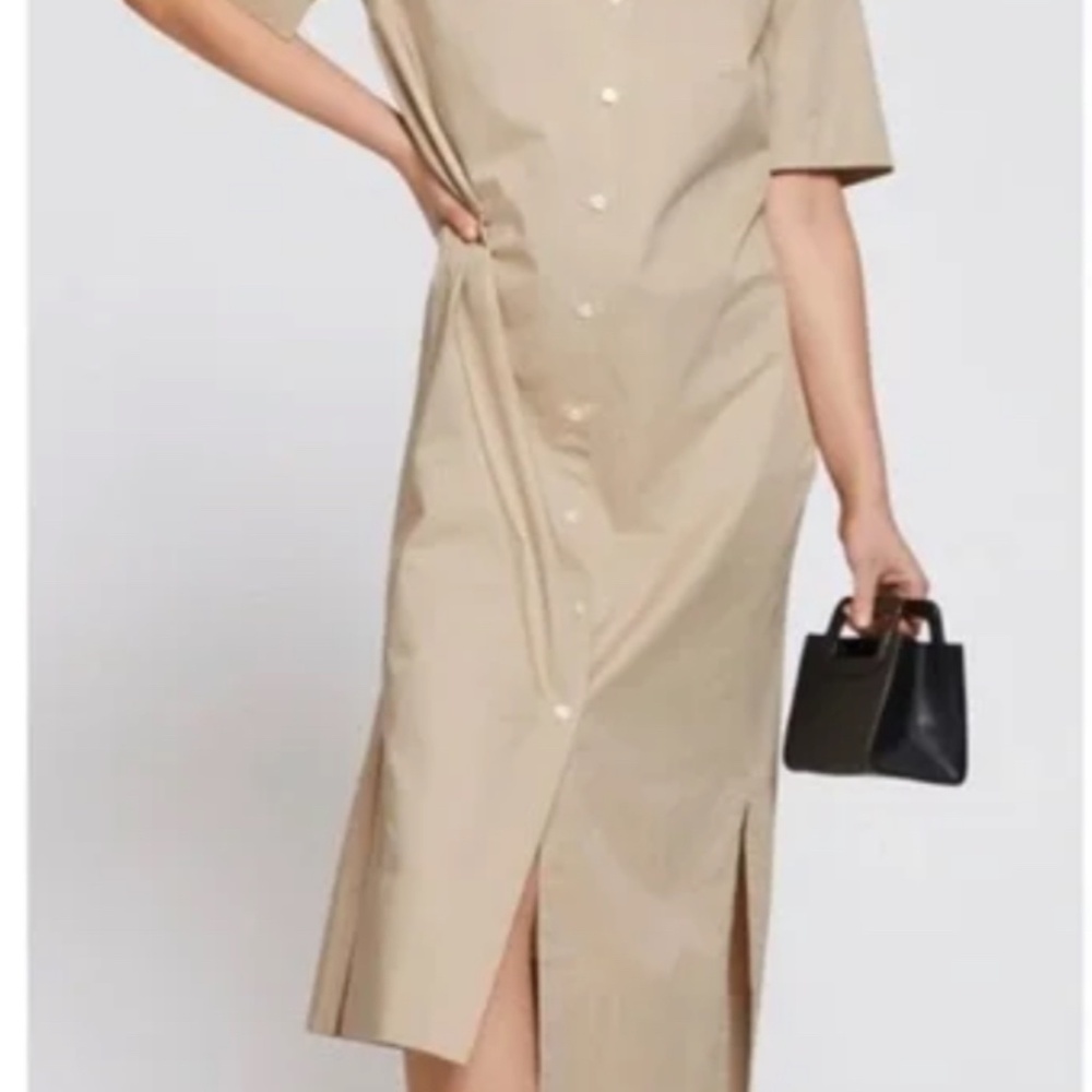 Stockholm Atelier & OTHER STORIES Relaxed Midi Shirt Dress Beige Women's XS